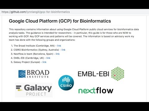 Welcome to GCP for Bioinformatics