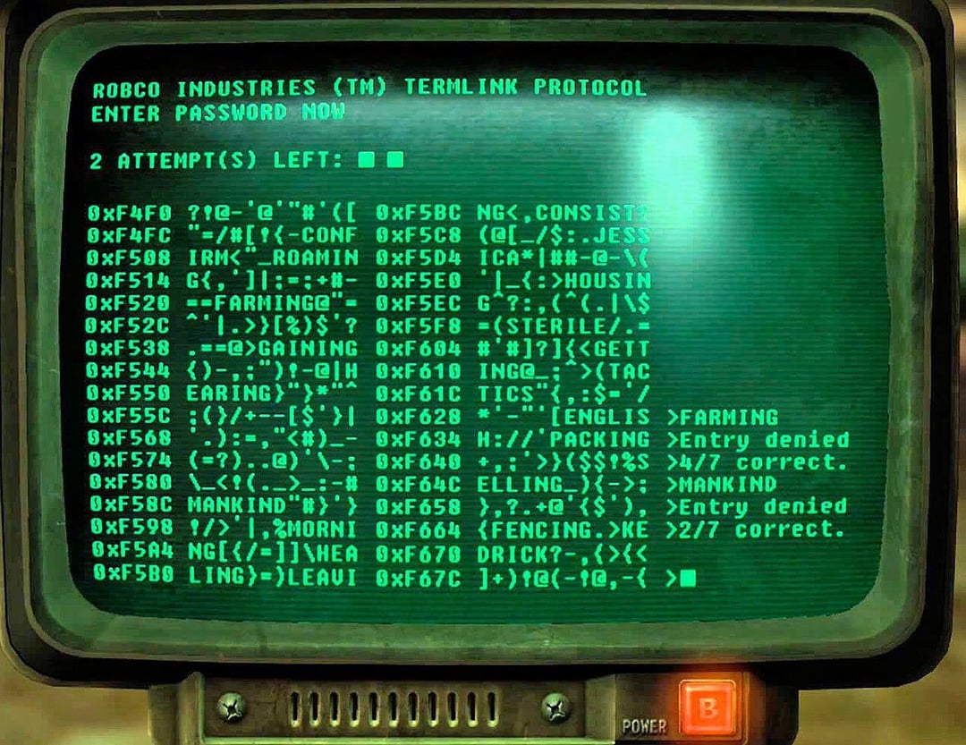 Fallout Hacking Puzzle Example 1
