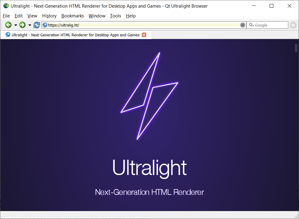 Qt Ultralight Browser