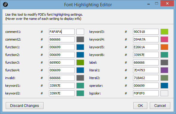 Font Highlighting Editor v. 1.0.0