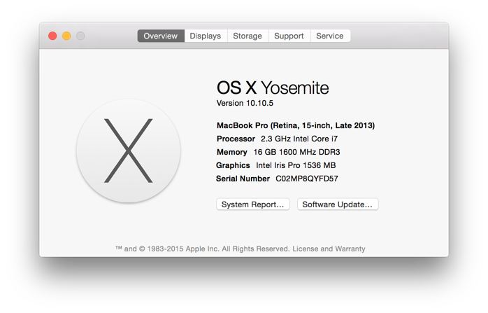 OS X Yosemite About Dialog