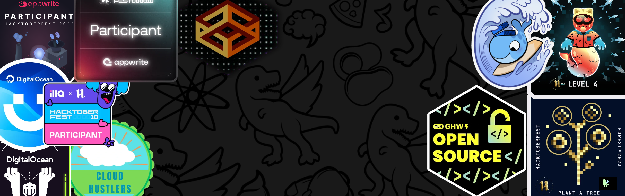 An image of @exo's Holopin badges, which is a link to view their full Holopin profile