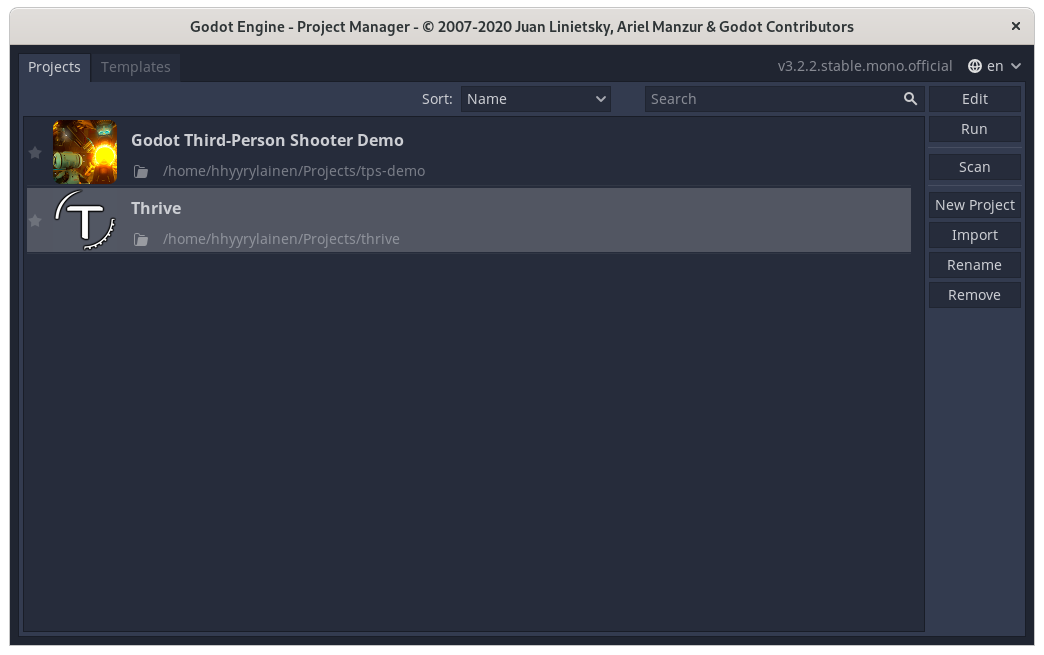 godot project manager