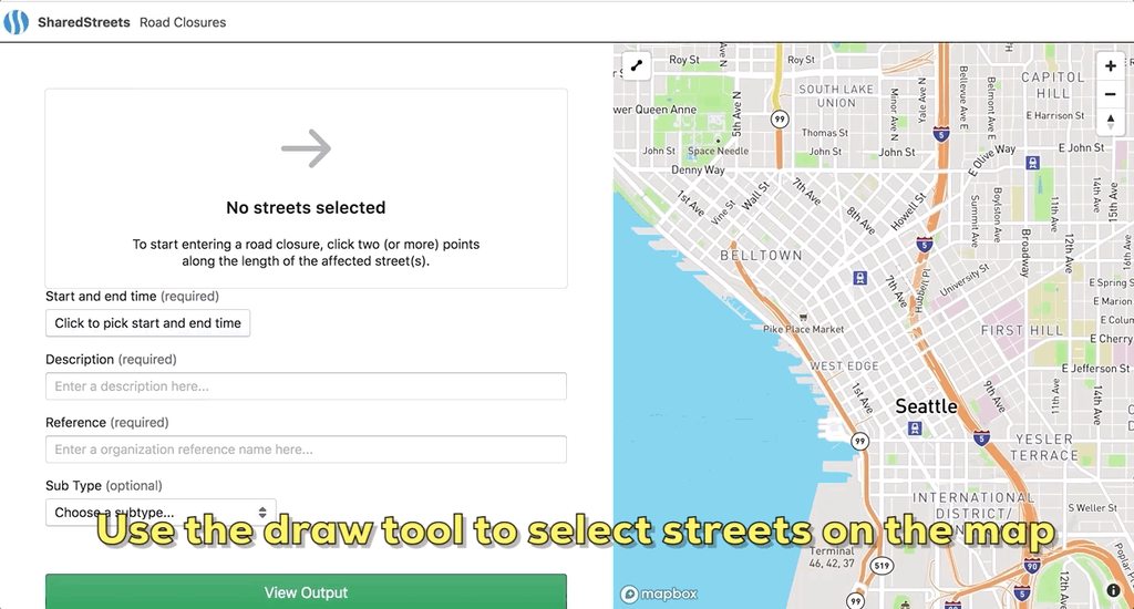 Animated walkthrough of selecting streets on the map