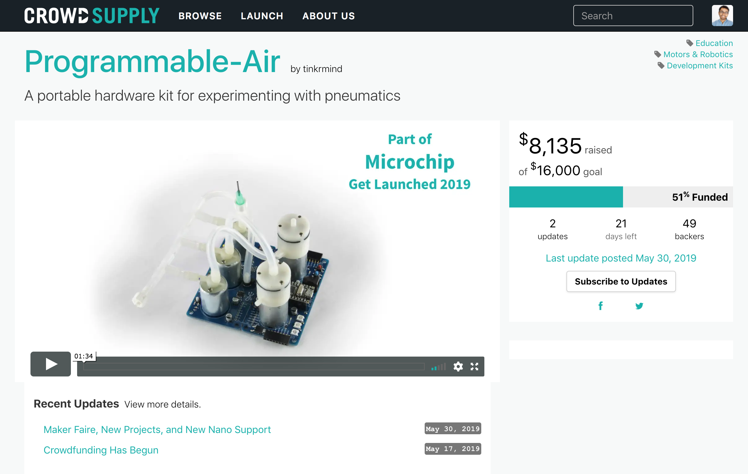 Programmable-Air at CrowdSupply