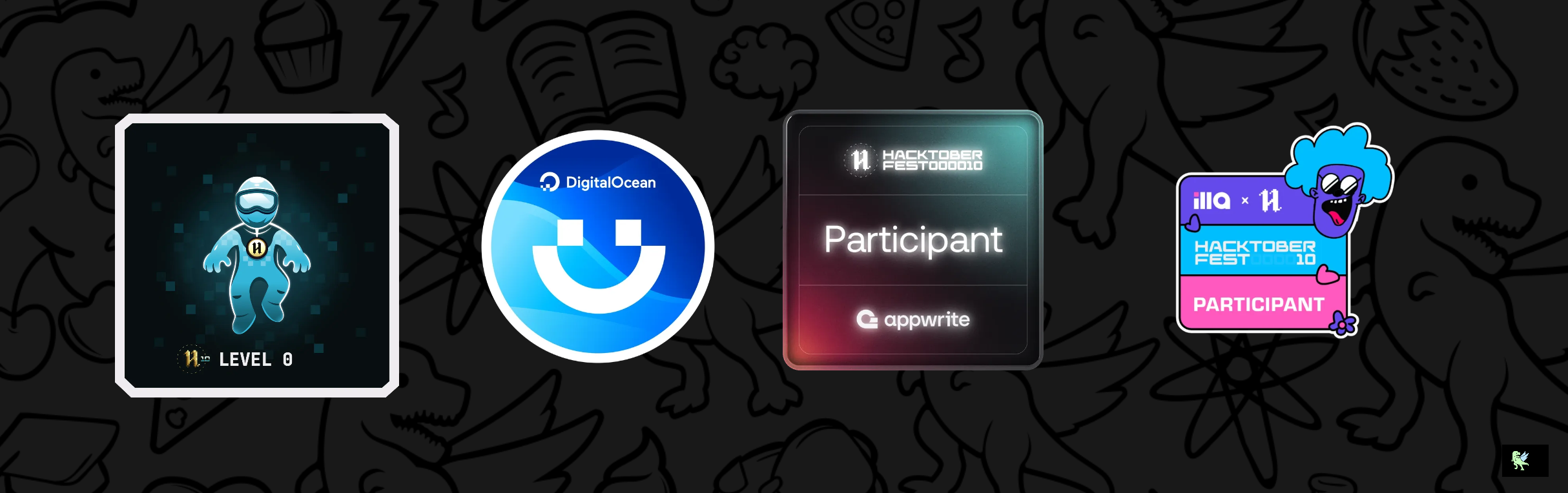 An image of @samcasmmm's Holopin badges, which is a link to view their full Holopin profile