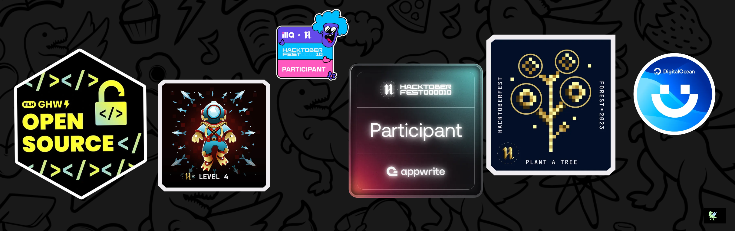 An image of @gautambhagat's Holopin badges, which is a link to view their full Holopin profile