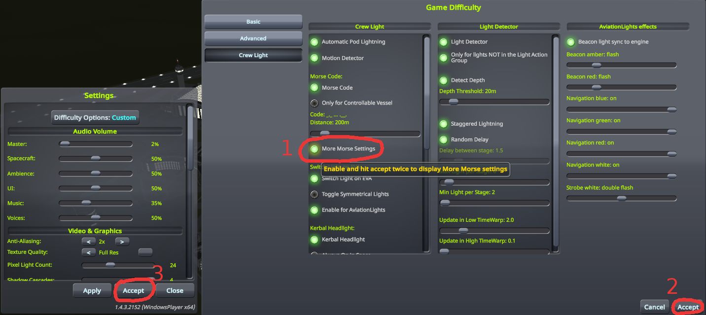 how-to more morse settings