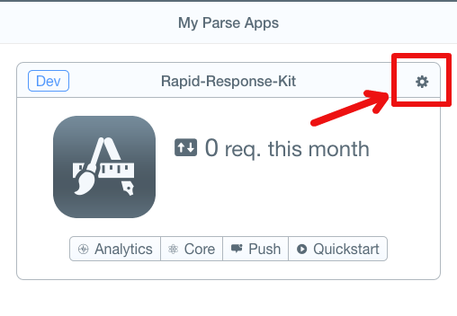 Parse app settings icon