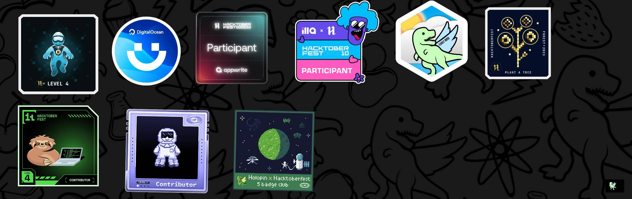 An image of @muhammadfiaz's Holopin badges, which is a link to view their full Holopin profile