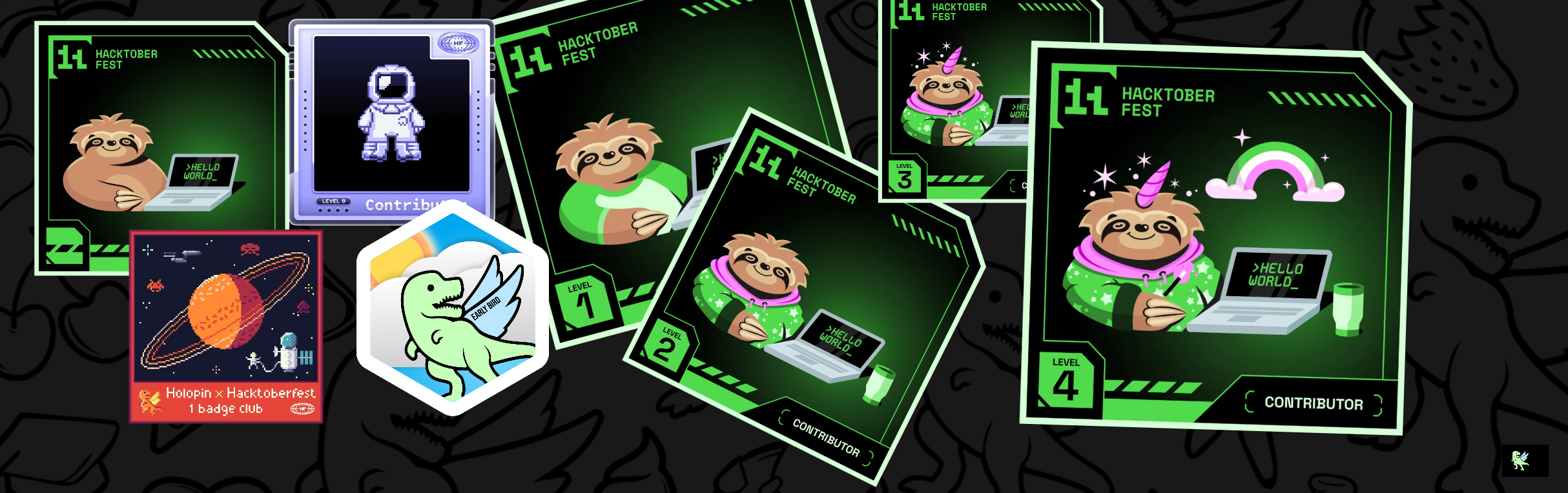 An image of @rustybytes7's Holopin badges, which is a link to view their full Holopin profile