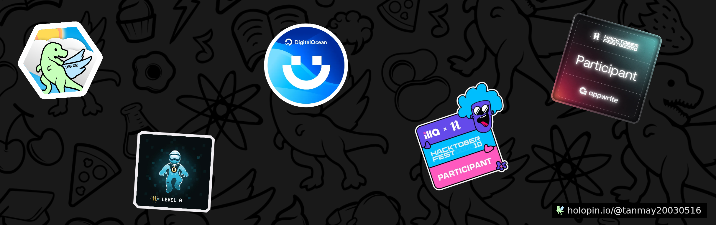 An image of @tanmay20030516's Holopin badges, which is a link to view their full Holopin profile