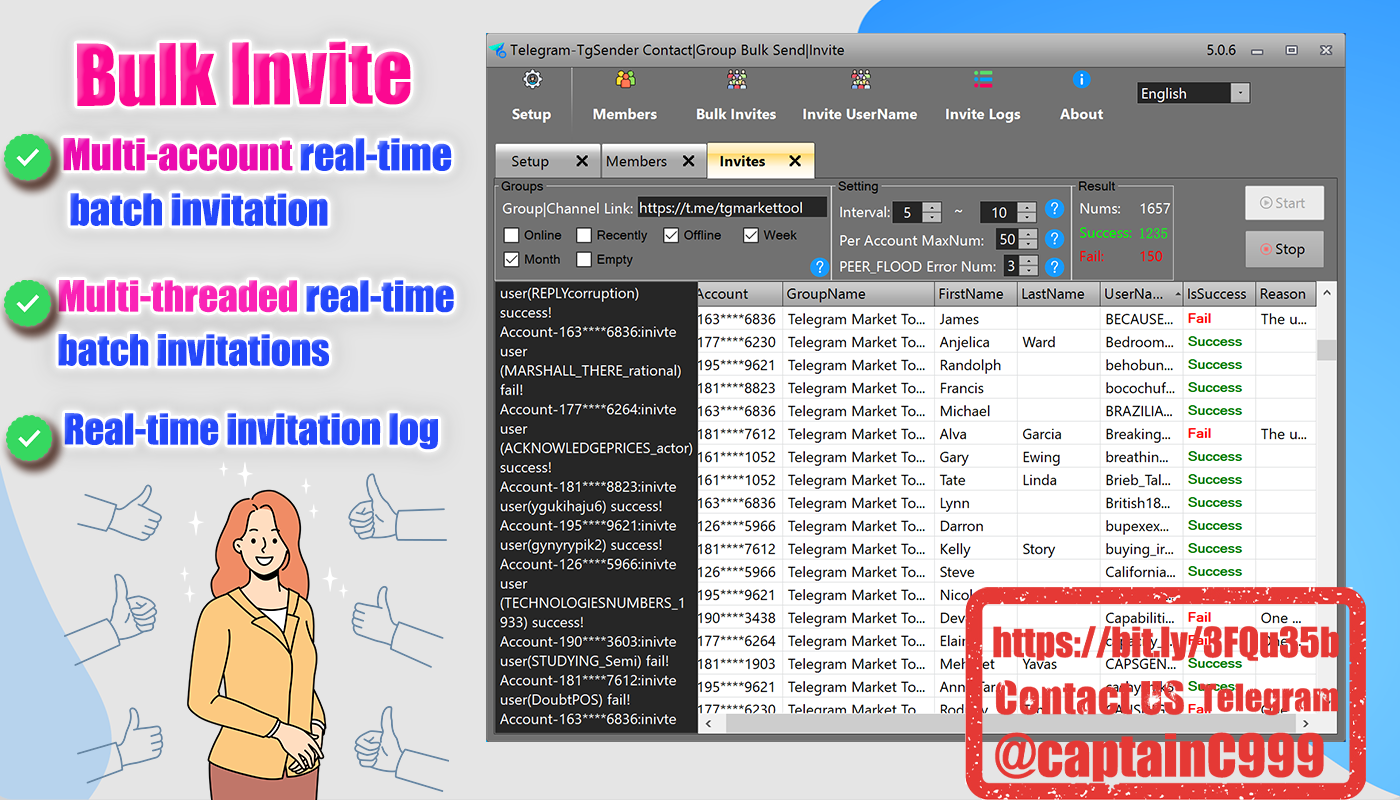 Telegram TgSender-Multi-threaded bulk invite