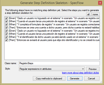 Generate pasos