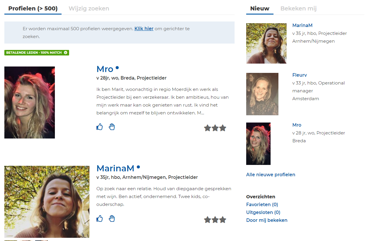 e-matching profile feeds