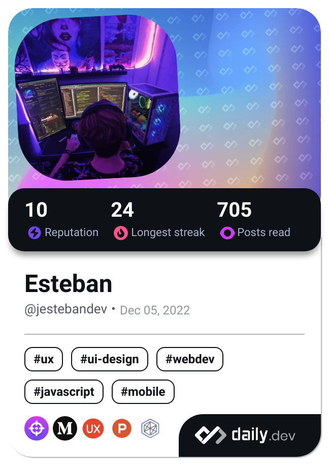 Esteban's Dev Card