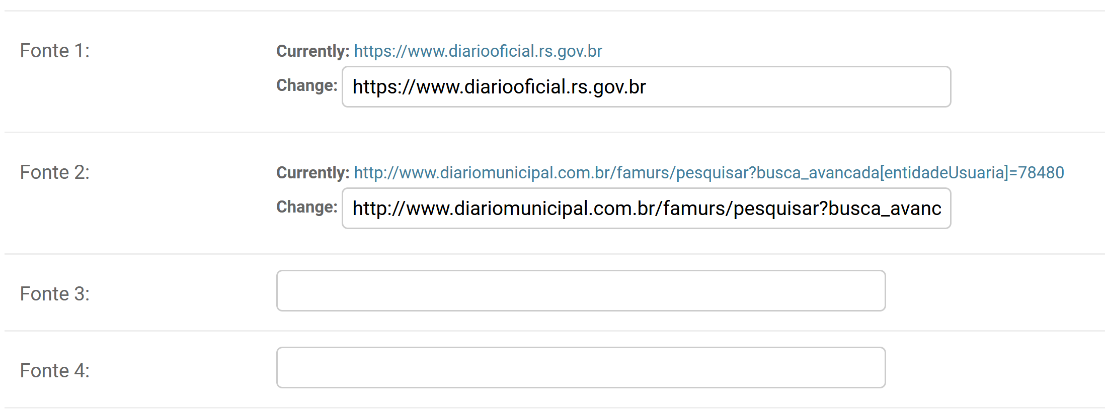 Exemplo de seção "Fontes", para o município de Sapucaia do Sul (RS)