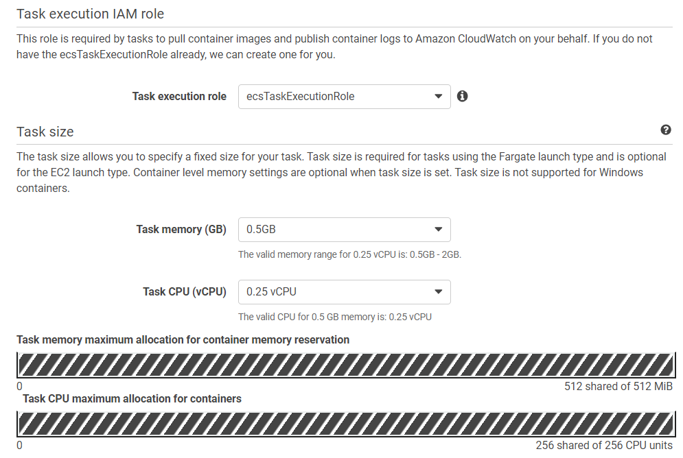 Configure Task and container definitions (part 2)