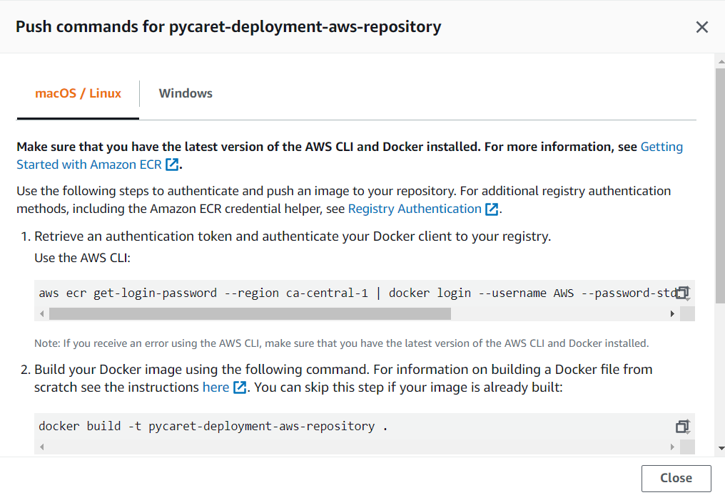 Push commands for pycaret-deployment-aws-repository