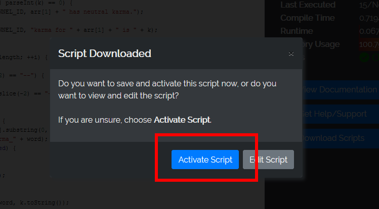 Downloading scripts