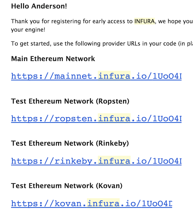 Infura API Key