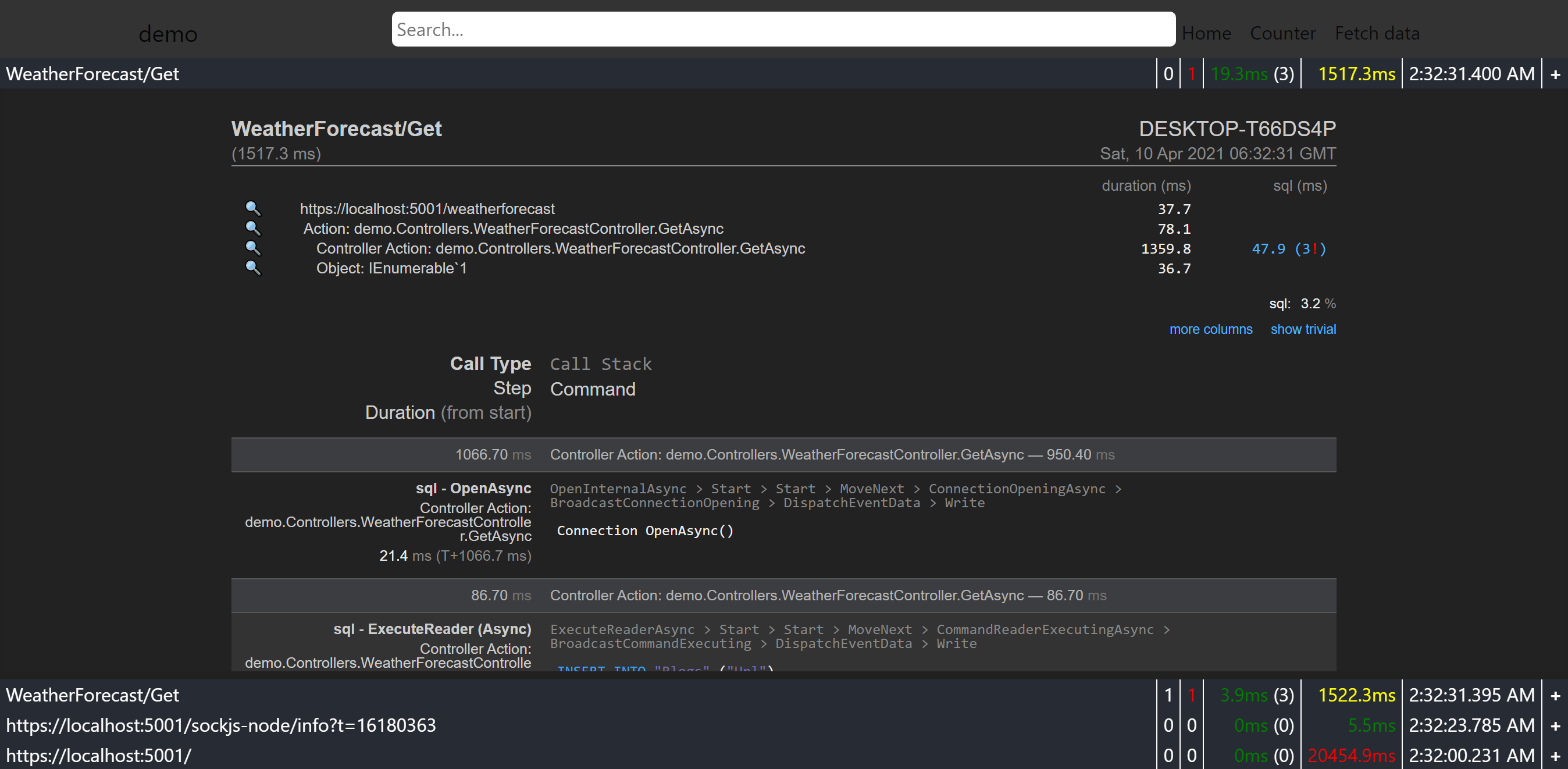 ngx-miniprofiler-overlay demo