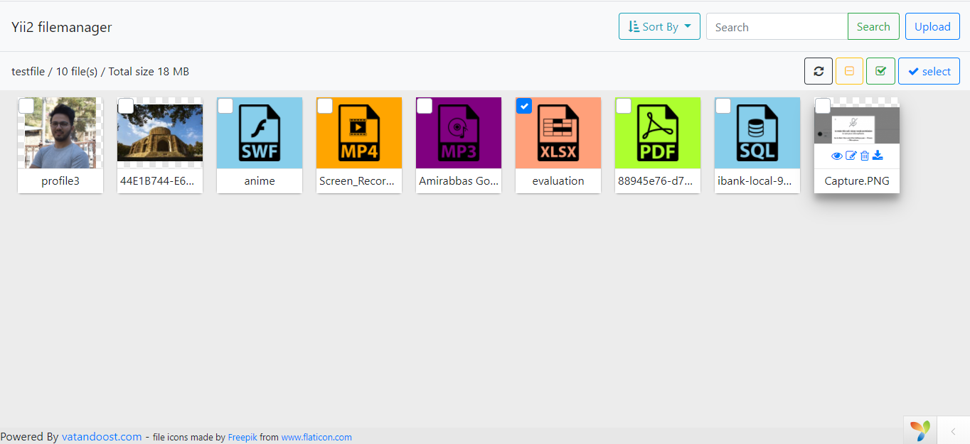 yii2 filemanager ui