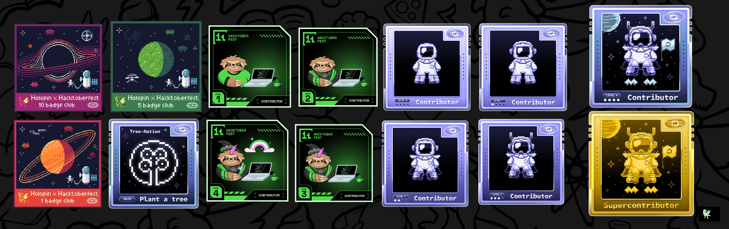 An image of @unstopablesid's Holopin badges, which is a link to view their full Holopin profile