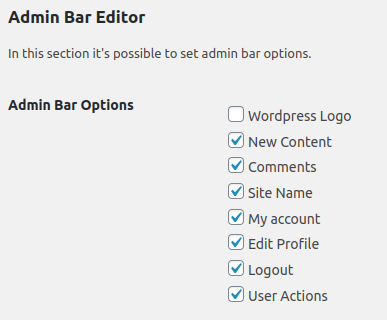 admin bar