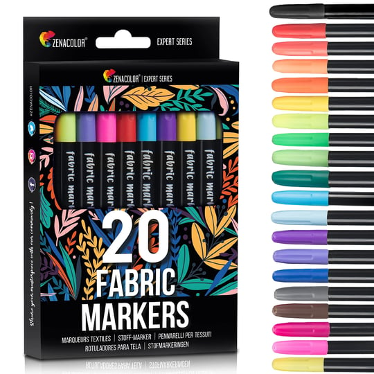 zenacolor-20-fabric-markers-pens-set-non-toxic-indelible-and-permanent-fabric-paint-fine-point-texti-1