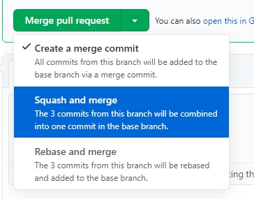 squash and merge