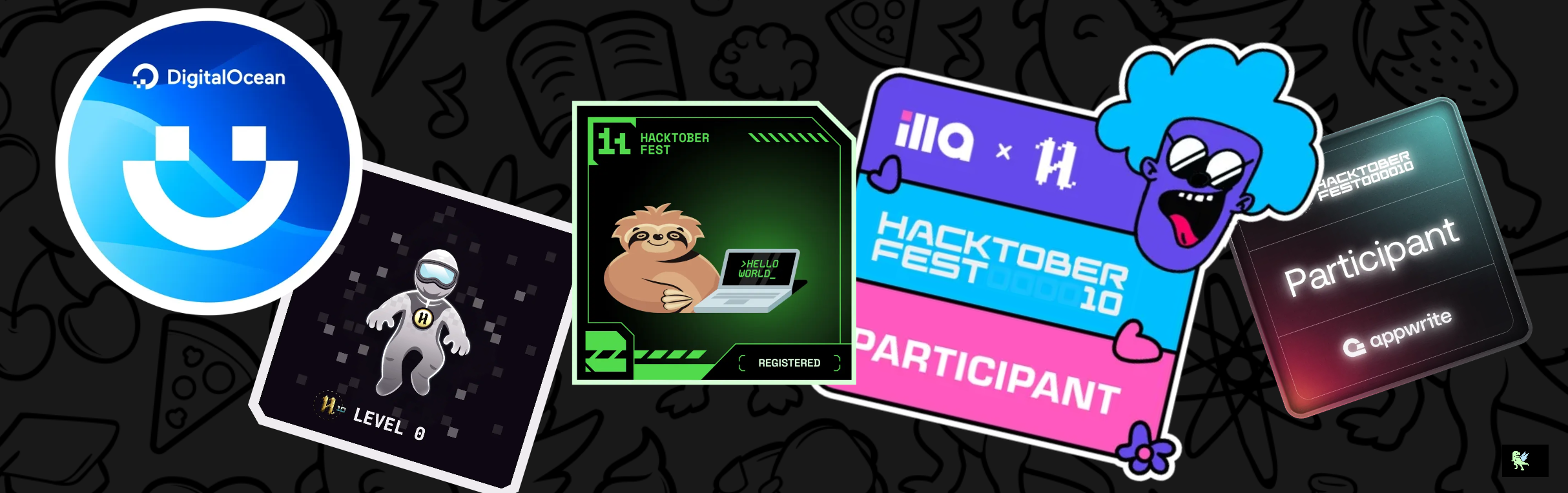 An image of @nitinya9av's Holopin badges, which is a link to view their full Holopin profile