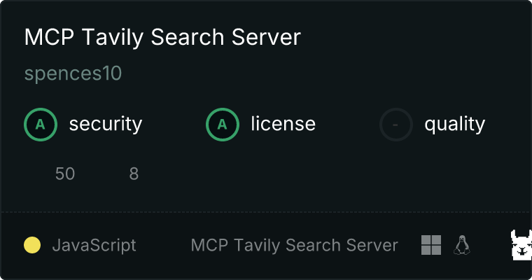 Tavily Search Server MCP server