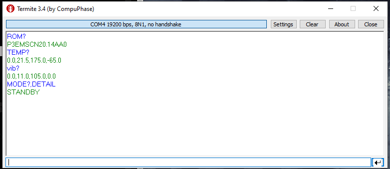 Four commands have been issued and responded by the device