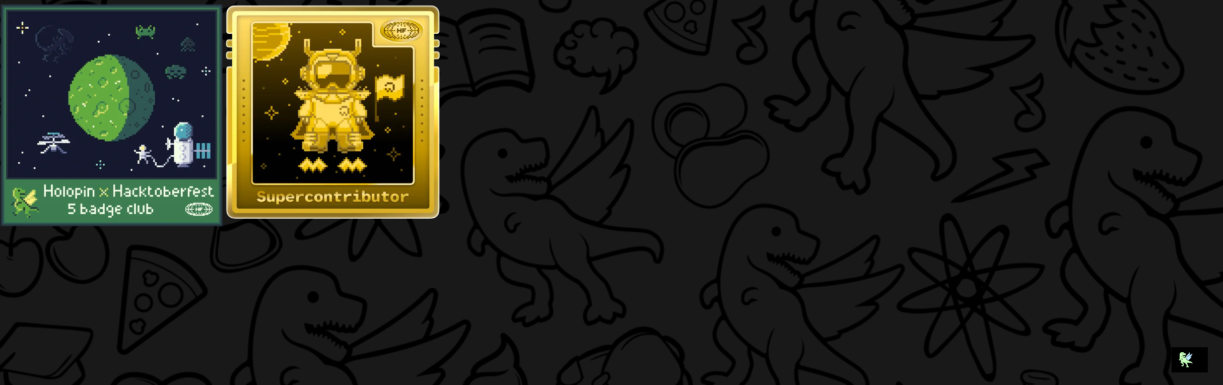 An image of @octaflick's Holopin badges, which is a link to view their full Holopin profile