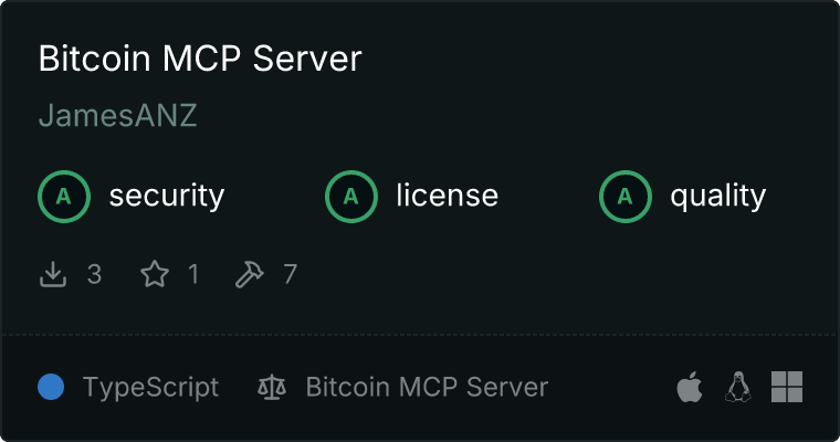 Bitcoin Server MCP server
