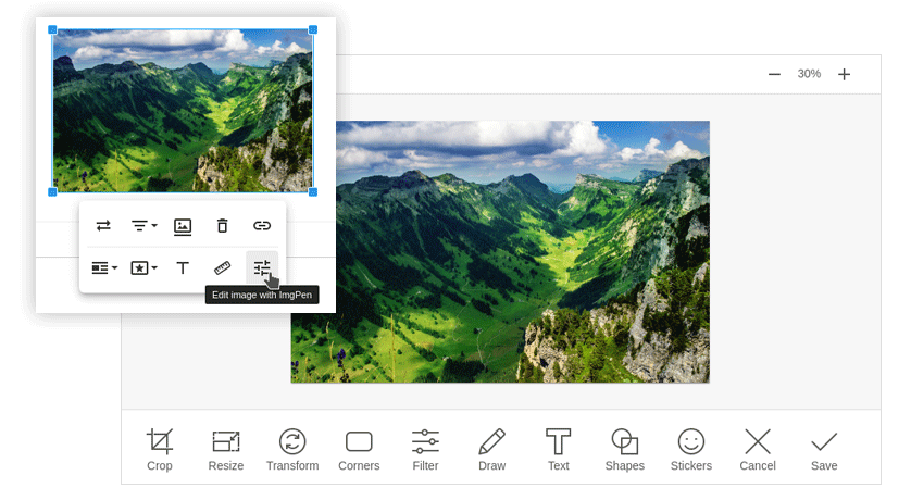 Image editor for Froala
