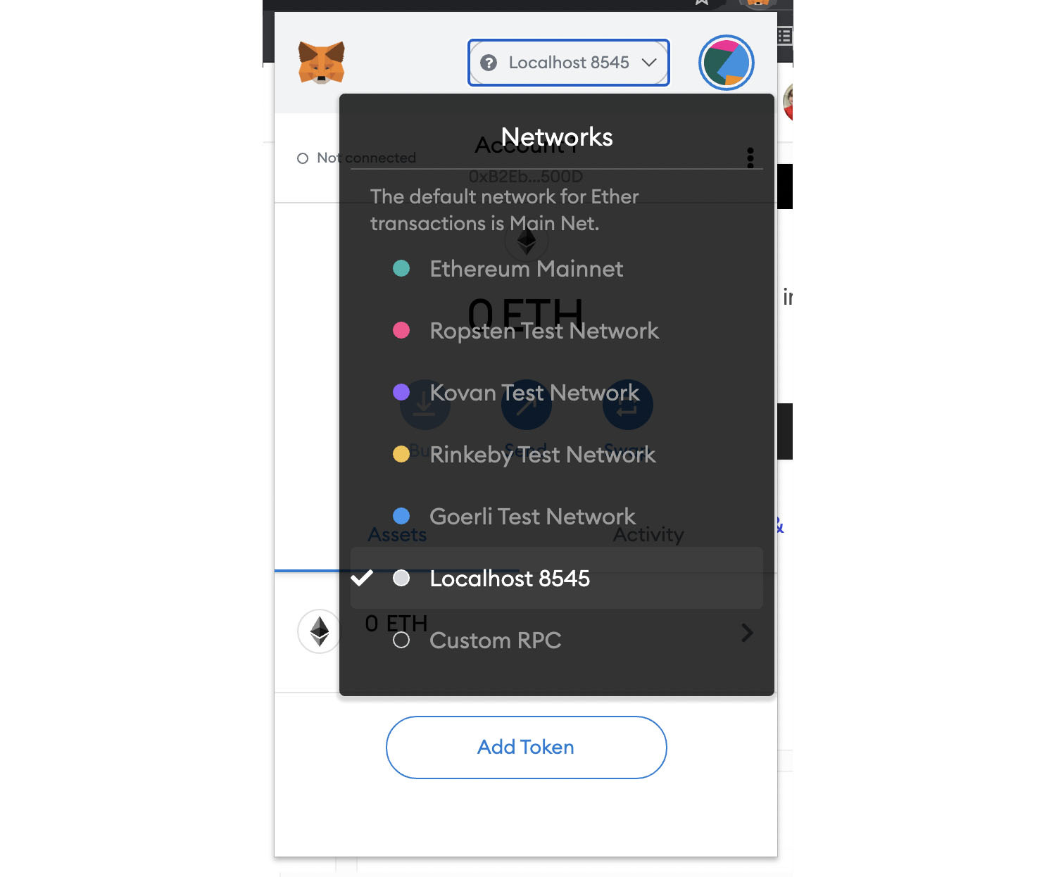 MetaMask Localhost