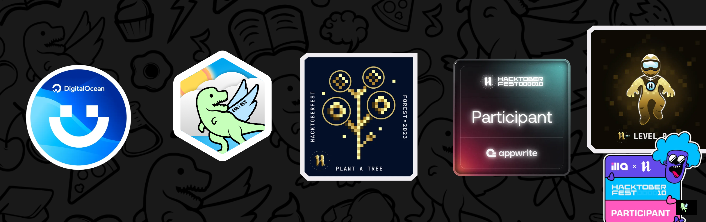 An image of @electwix's Holopin badges, which is a link to view their full Holopin profile