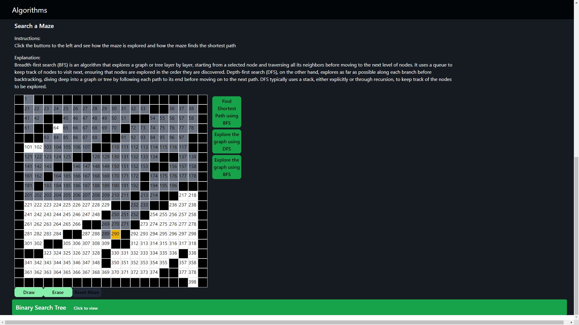 DFS maze