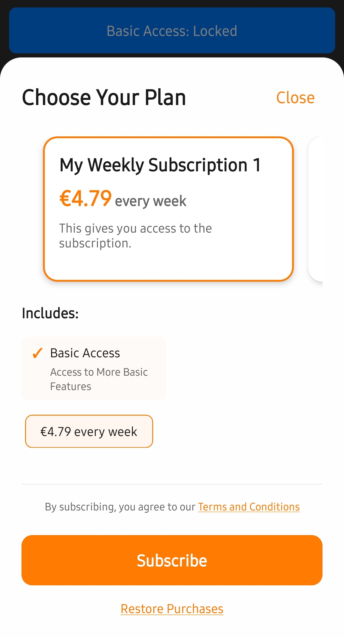 IapticSubscriptionView drop-in UI screenshot