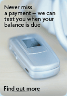 We can text you when your balance is due