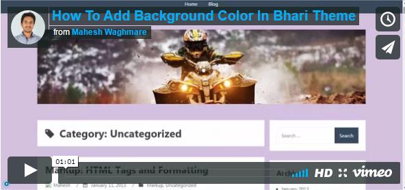 How To Add Background Color In Bhari Theme