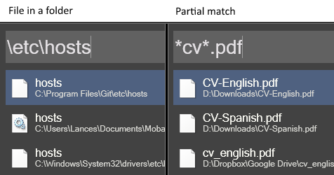 file search types