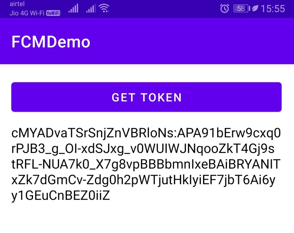 Device Token Screenshot