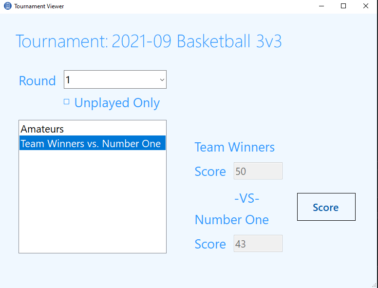 Tournament Viewer Form