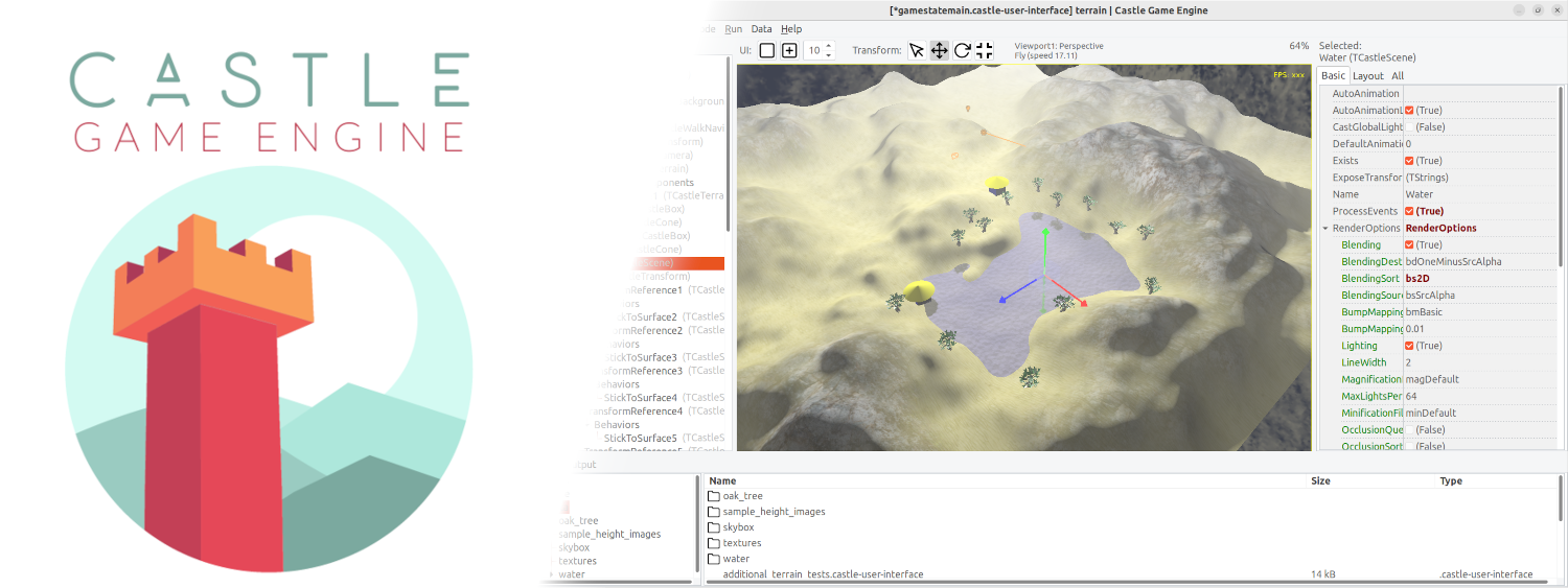 Castle Game Engine - editor with terrain