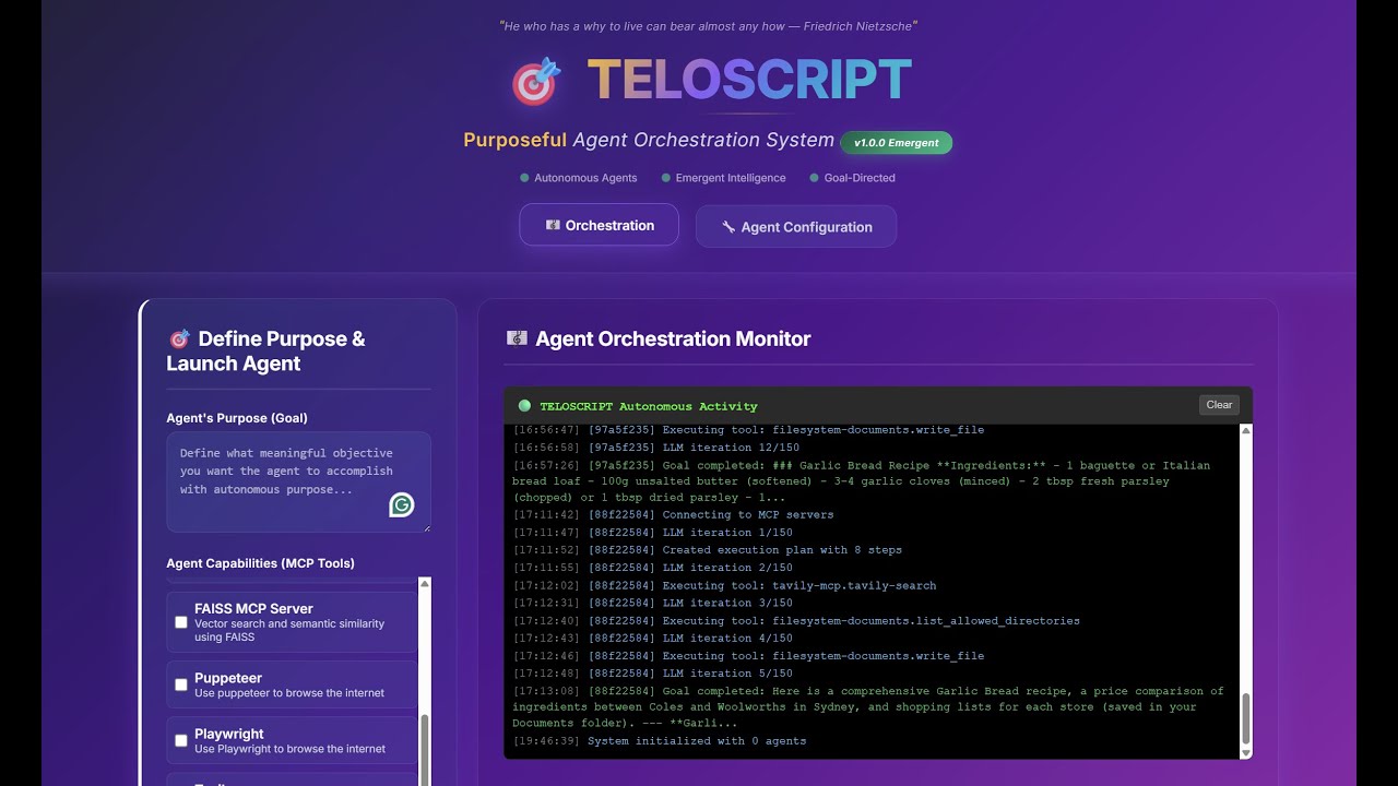 TELOSCRIPT Demo