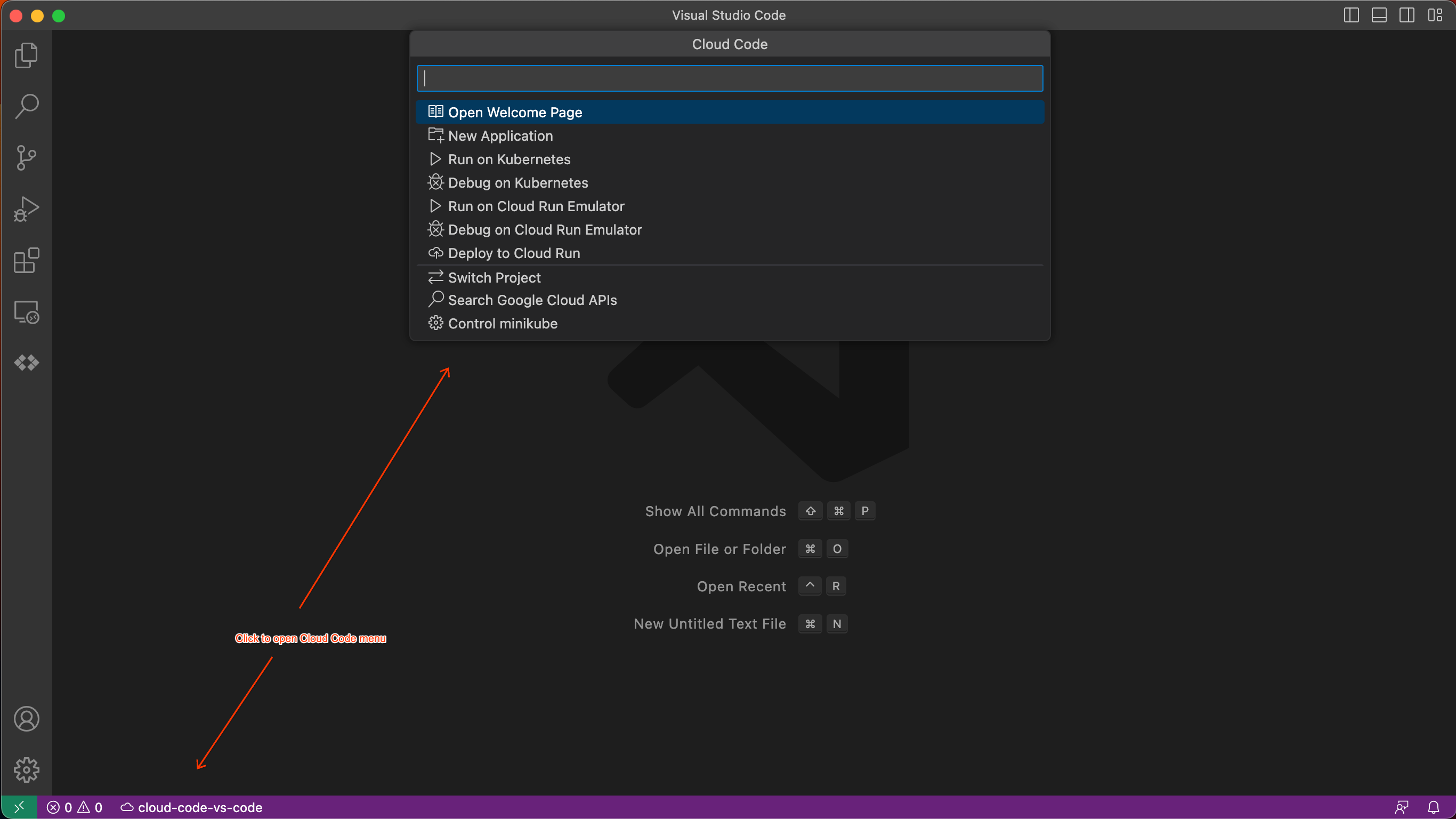 Cloud Code consolidated status bar