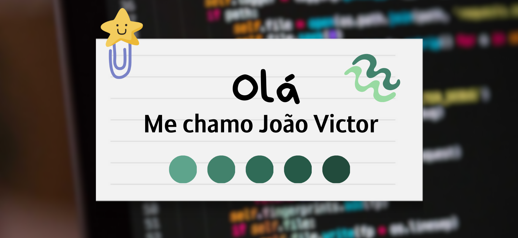 Capa do meu perfil do Github que diz: olá, me chamo João Victor